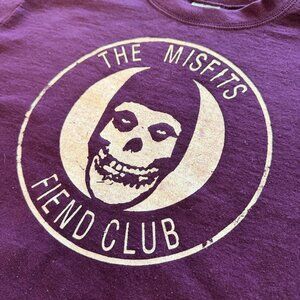 Y2K Women's Misfits Fiend Club Skull Punk Goth Danzig Size Large Maroon Sweater